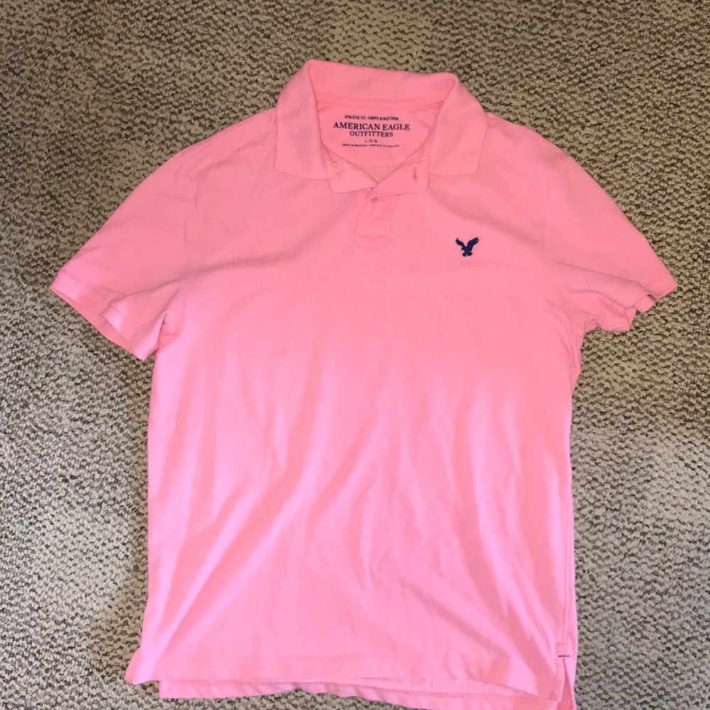 Pink American Eagle Polo- L